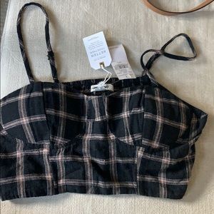 American eagle plaid crop top bralette size small